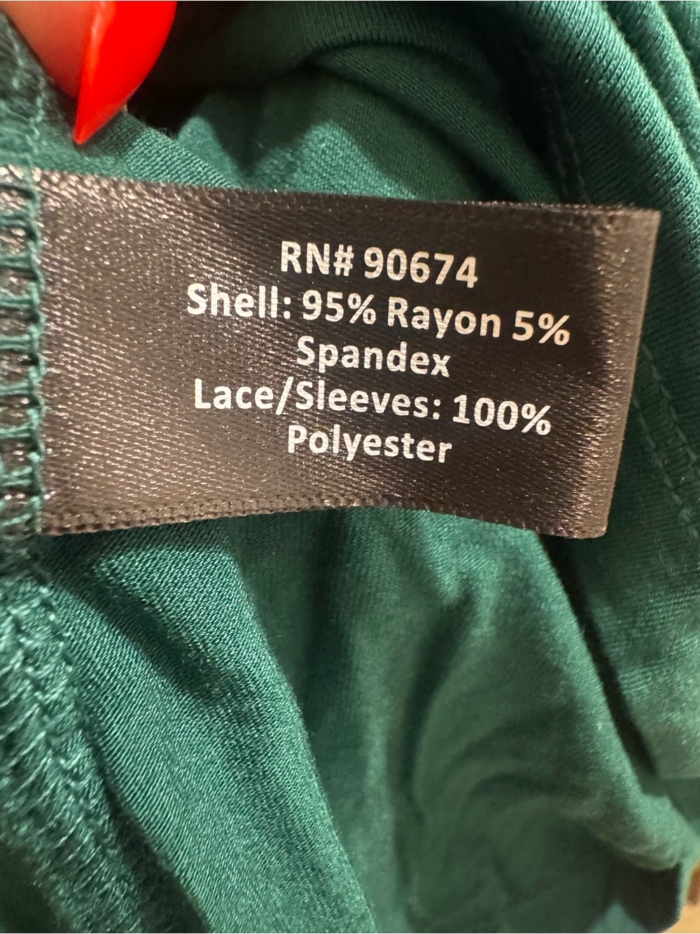 Scallop Lace Long Sleeve Top Deep Emerald | Boston Proper - Picture 5 of 7